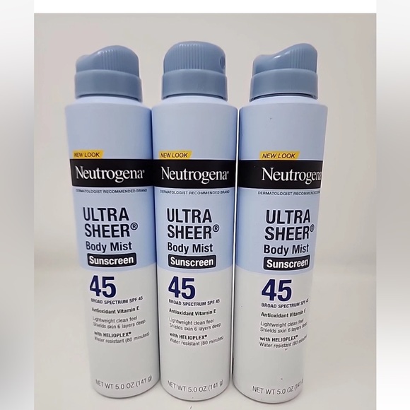 Neutrogena Other - Neutrogena Sheer Body Mist Sunscreen SPF 45 5oz Weightless 3PACK 11/26